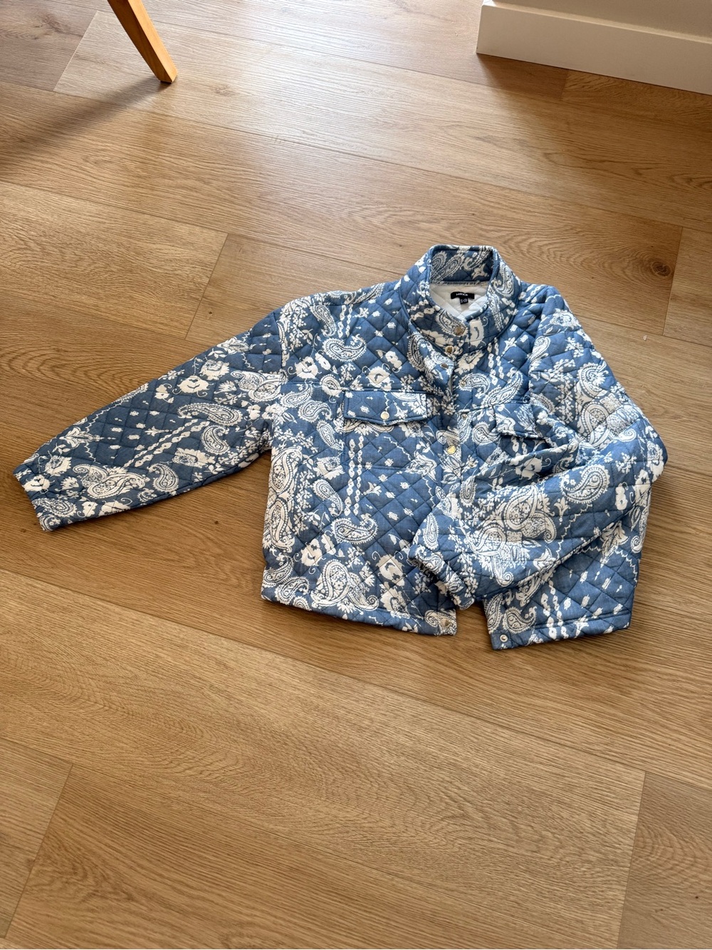 Mexx Blue and White Quilted Paisley Jacket